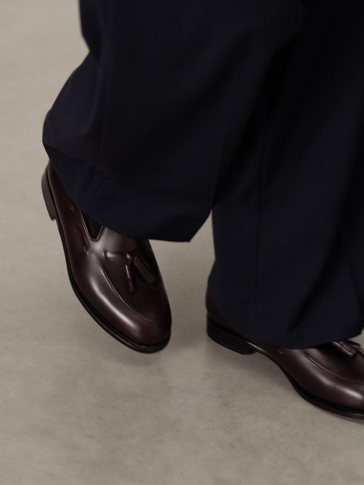 Men's Burgundy Leather Tassel Loafers