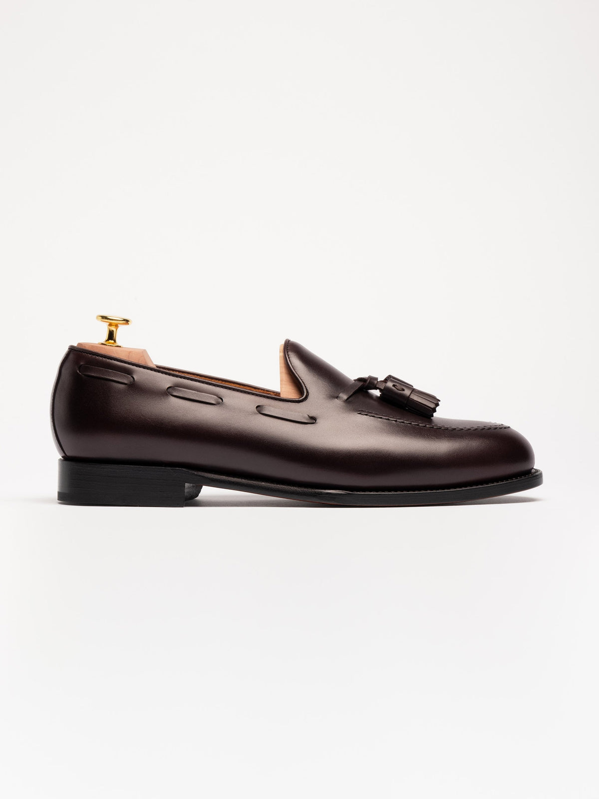 Men's Burgundy Leather Tassel Loafers