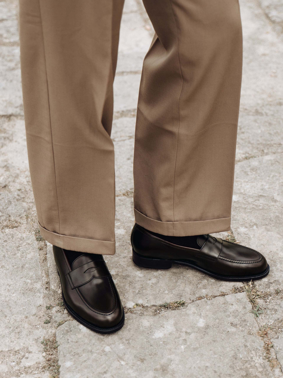 Men's Brown Leather Penny Loafers