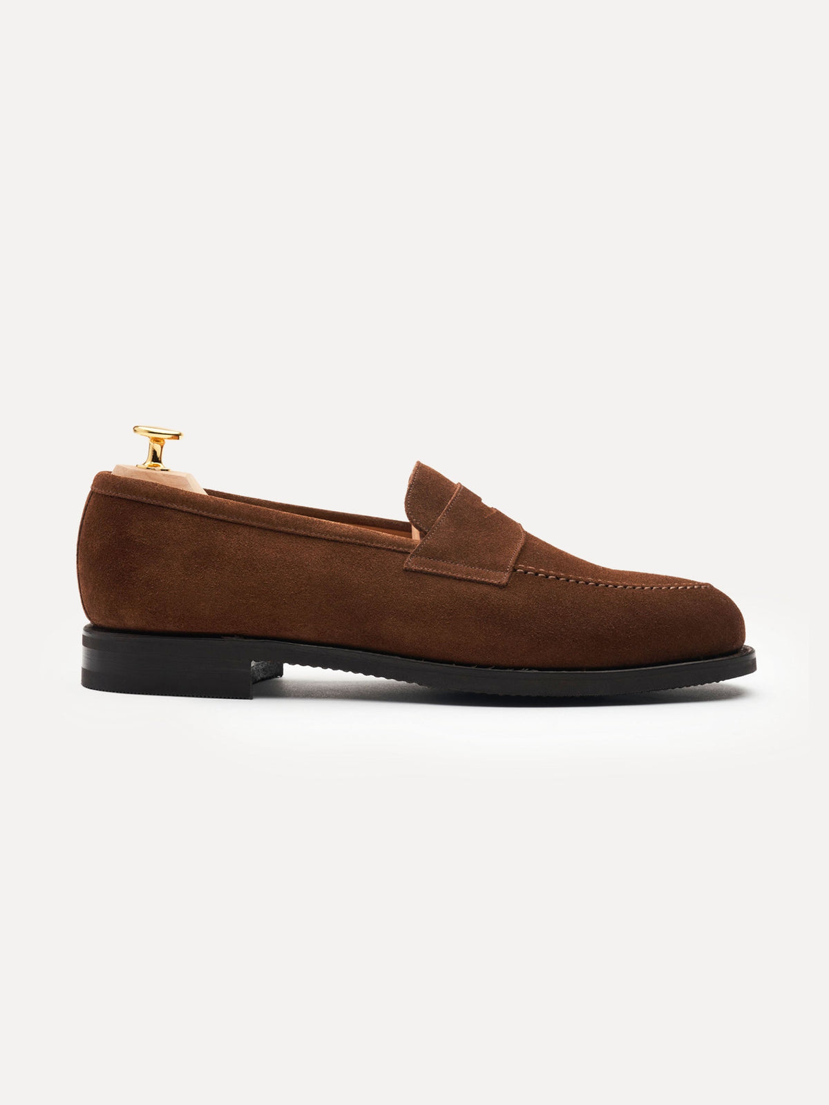 Men's Medium Brown Suede Penny Loafers