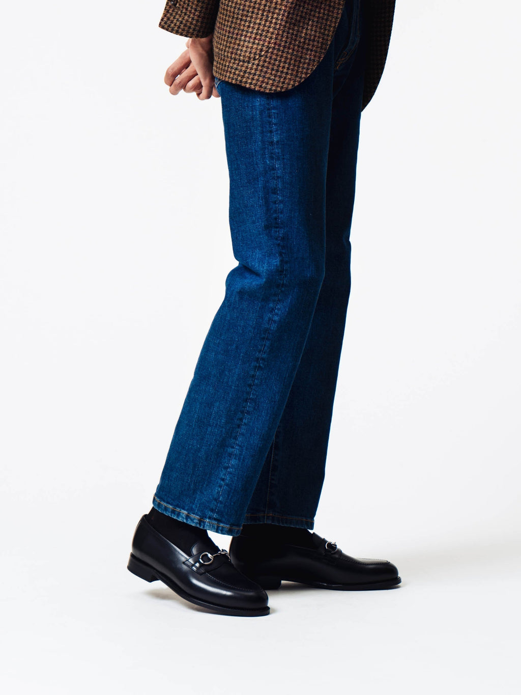 Men's Black Leather Horsebit Loafers