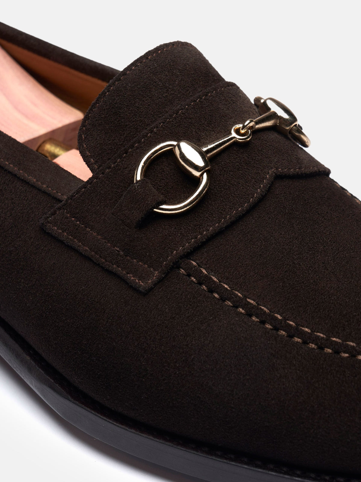 Men's Brown Suede Horsebit Loafers