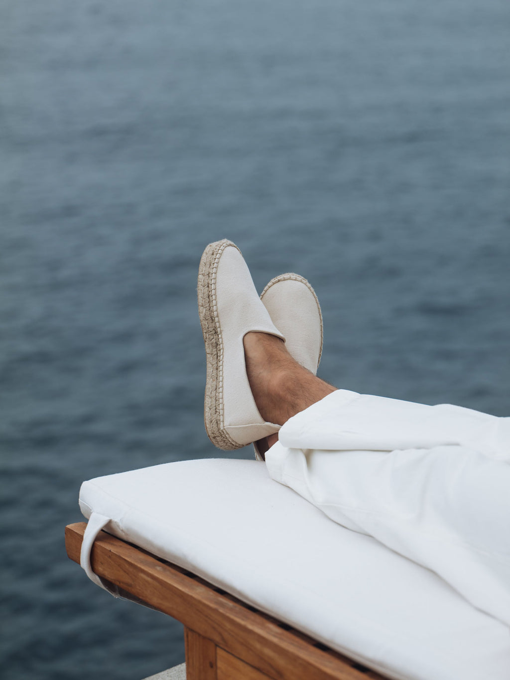 Men's Ivory Canvas Espadrilles