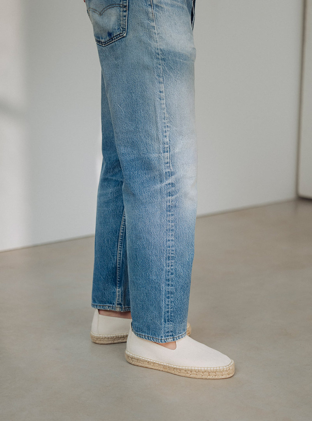 Men's Ivory Canvas Espadrilles