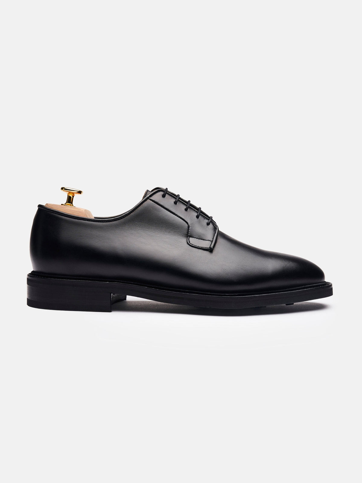 Men's Black Leather Derby Shoes – Blucher