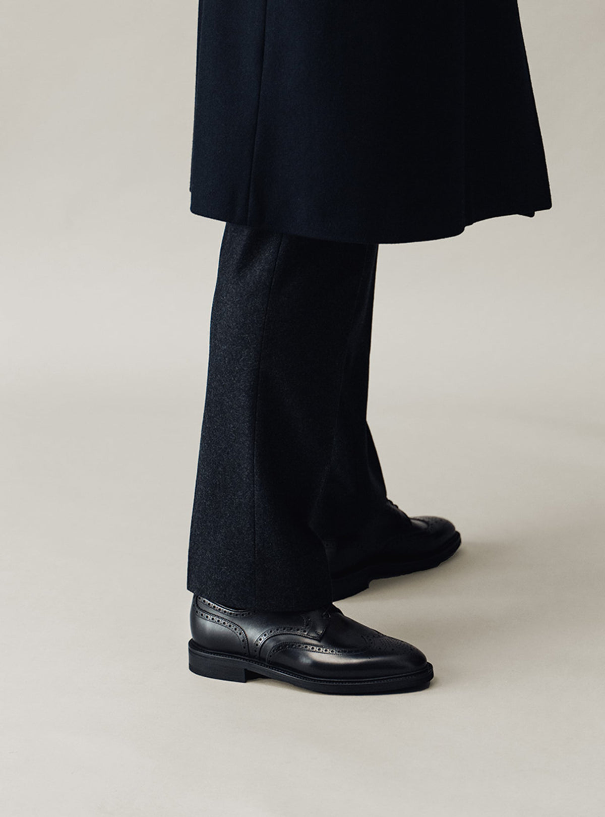 Men's Black Leather Derby Shoes