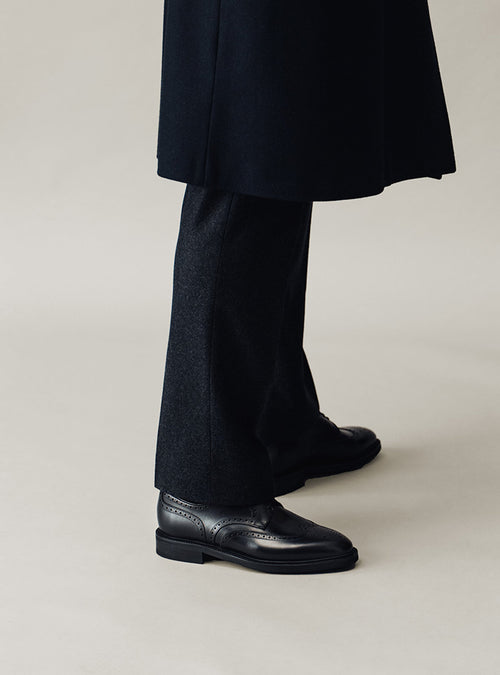 Men's Black Leather Derby Shoes
