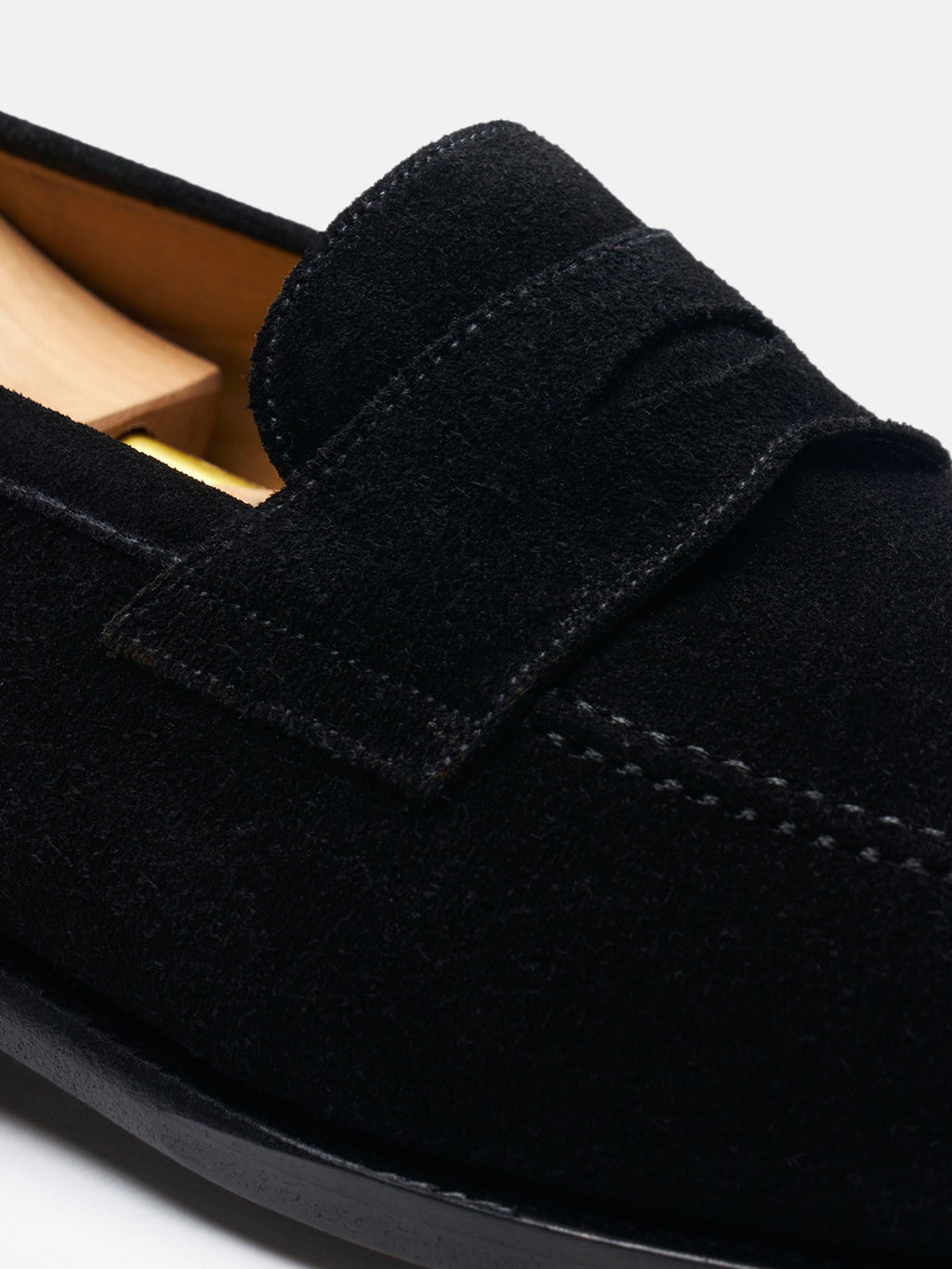 Men's Black Suede Penny Loafers