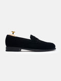 Men's Black Suede Penny Loafers