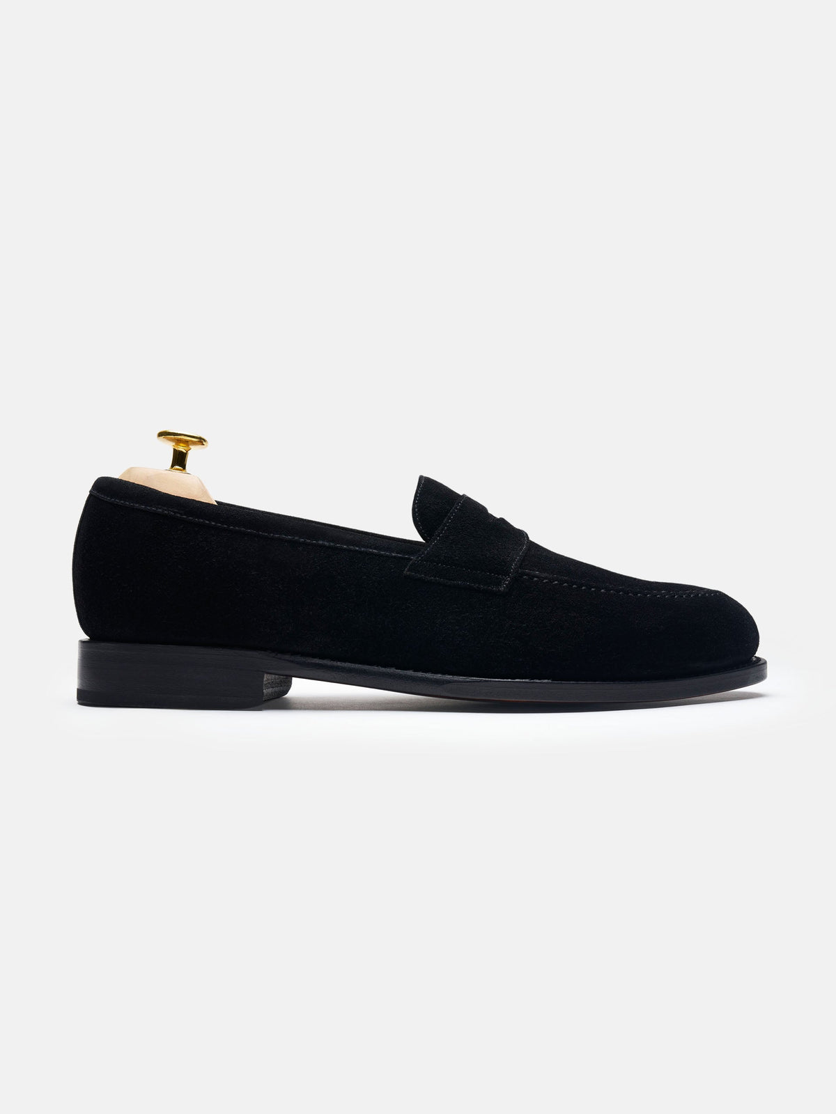 Men's Black Suede Penny Loafers