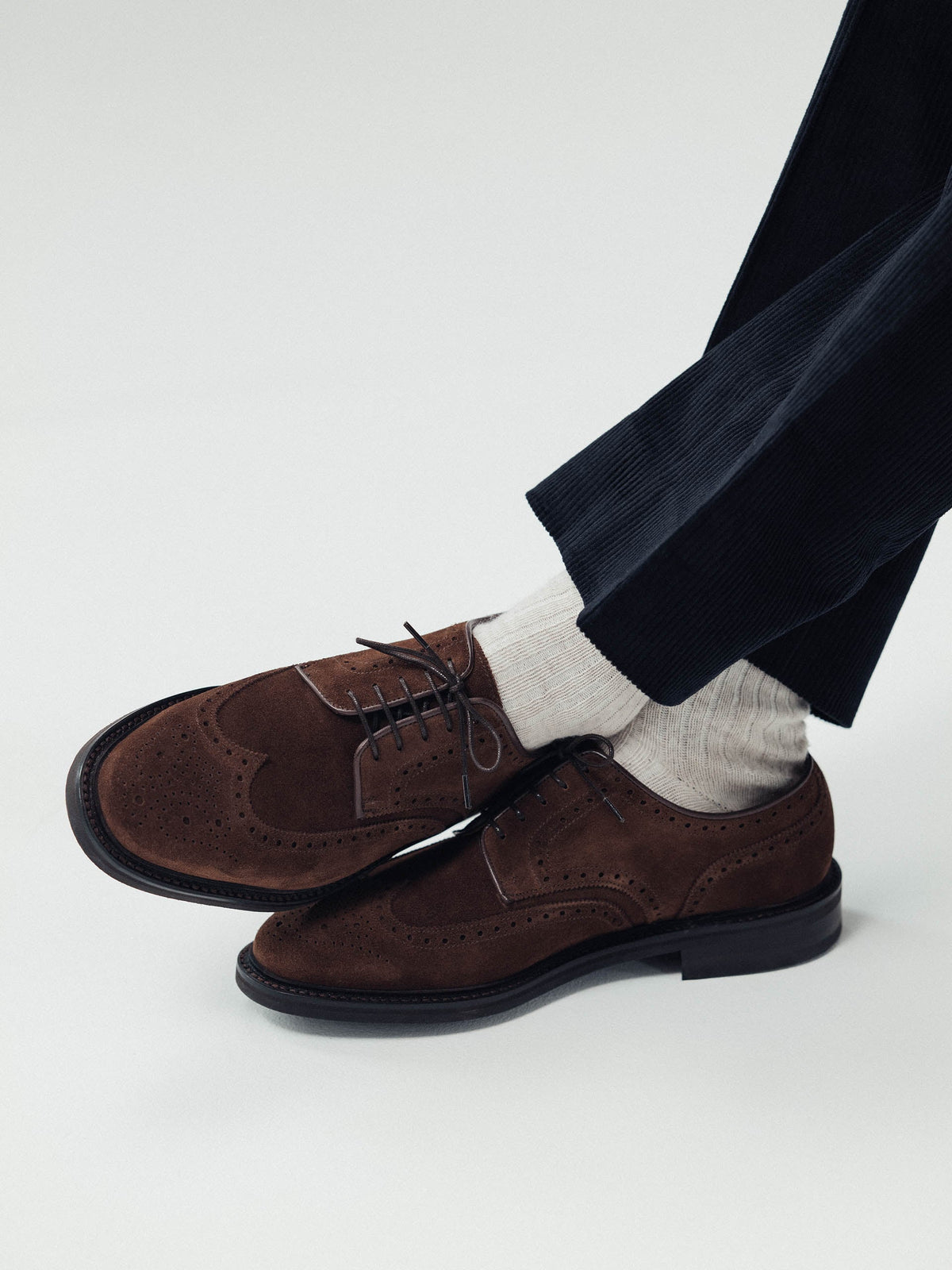 Men's Medium Brown Suede Derby Shoes