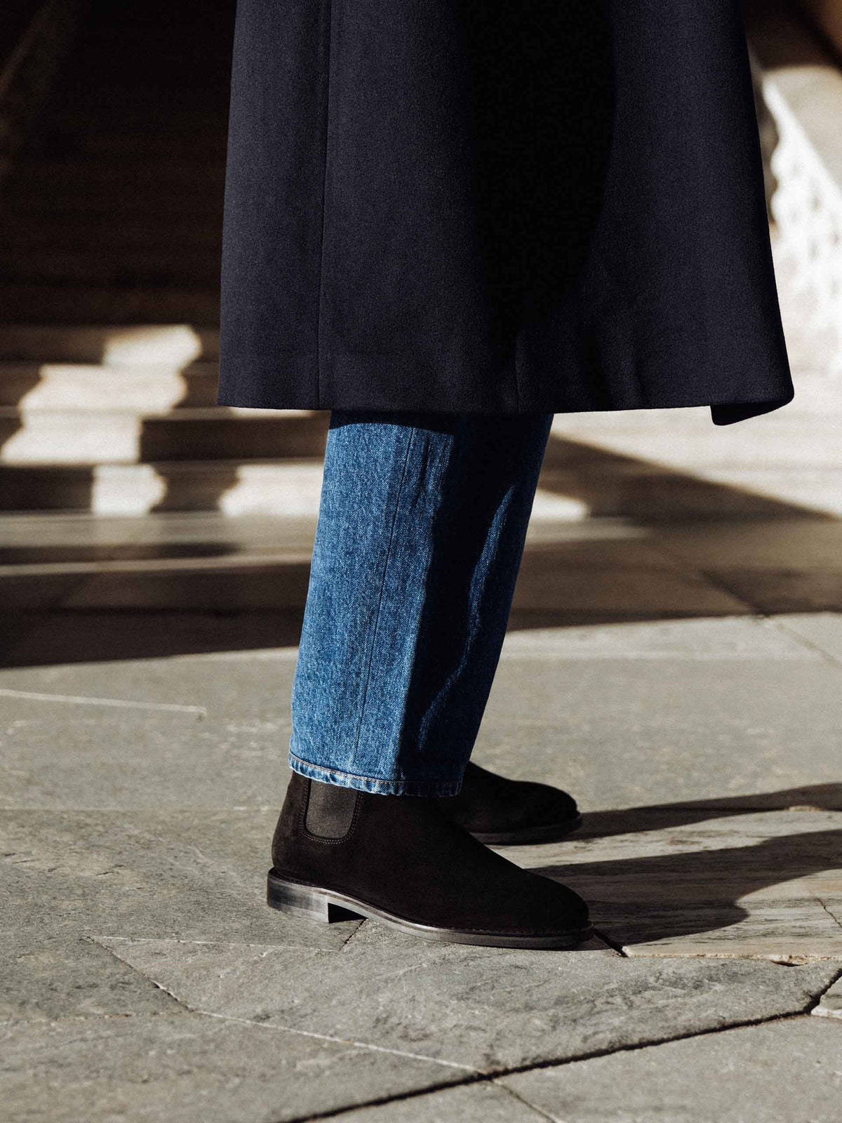 Men's Black Suede Chelsea Boots