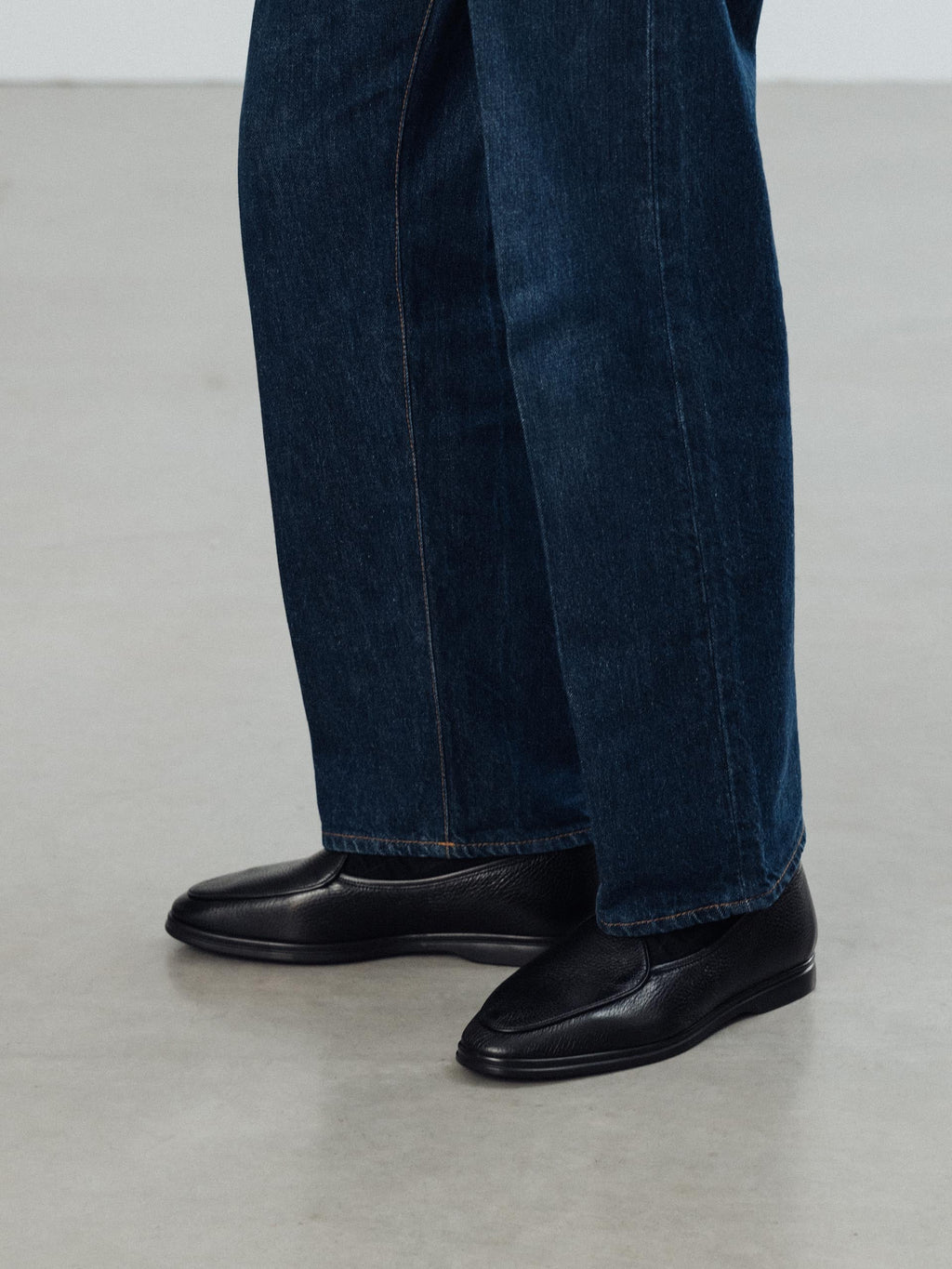 Men's Black Deerskin Belgian Loafers