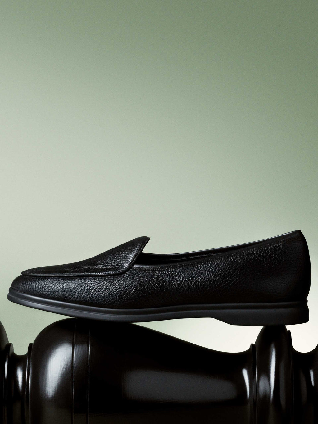 Men's Black Deerskin Belgian Loafers