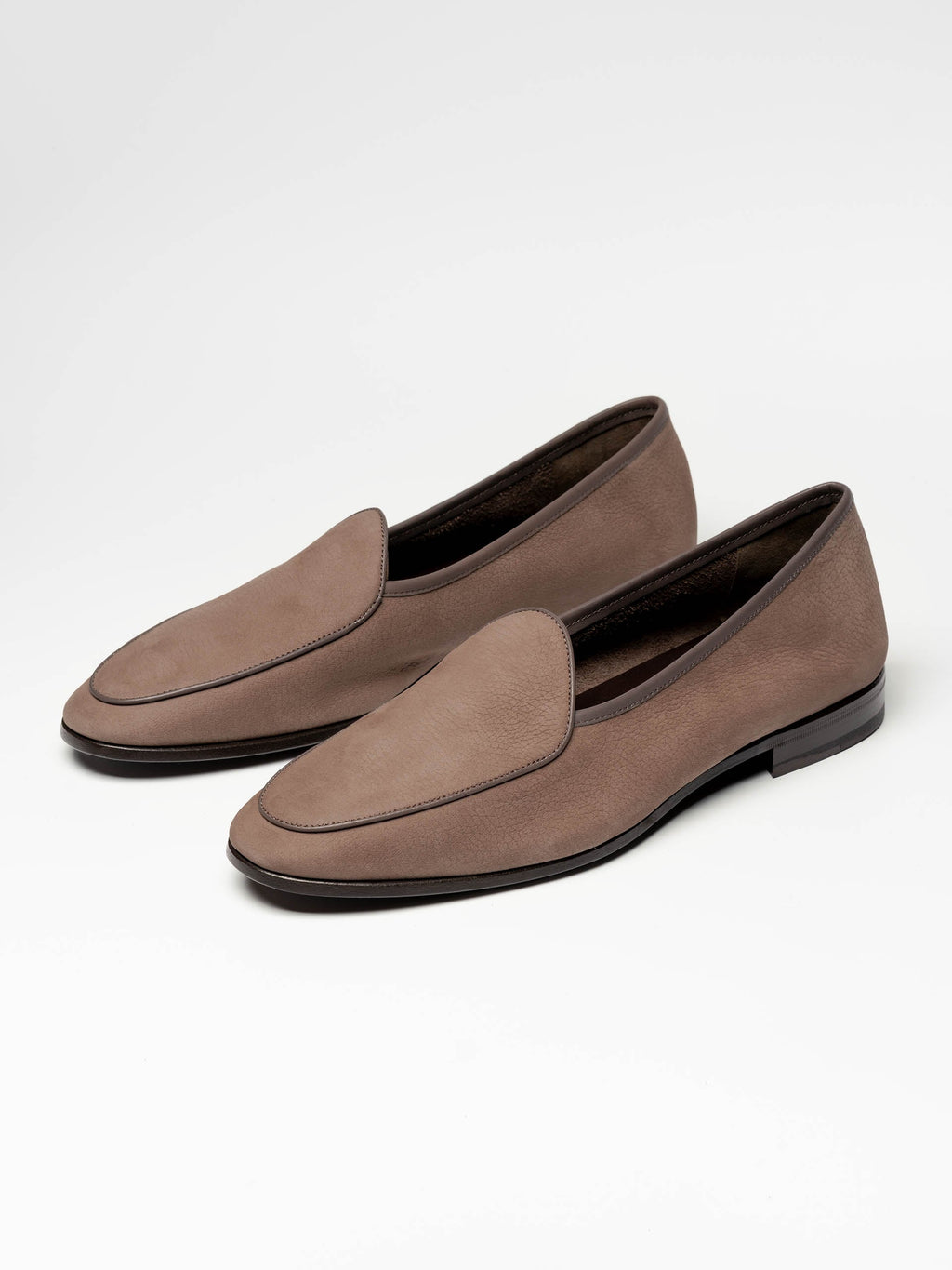 Men's Taupe Nubuck Belgian Loafers – Unlined