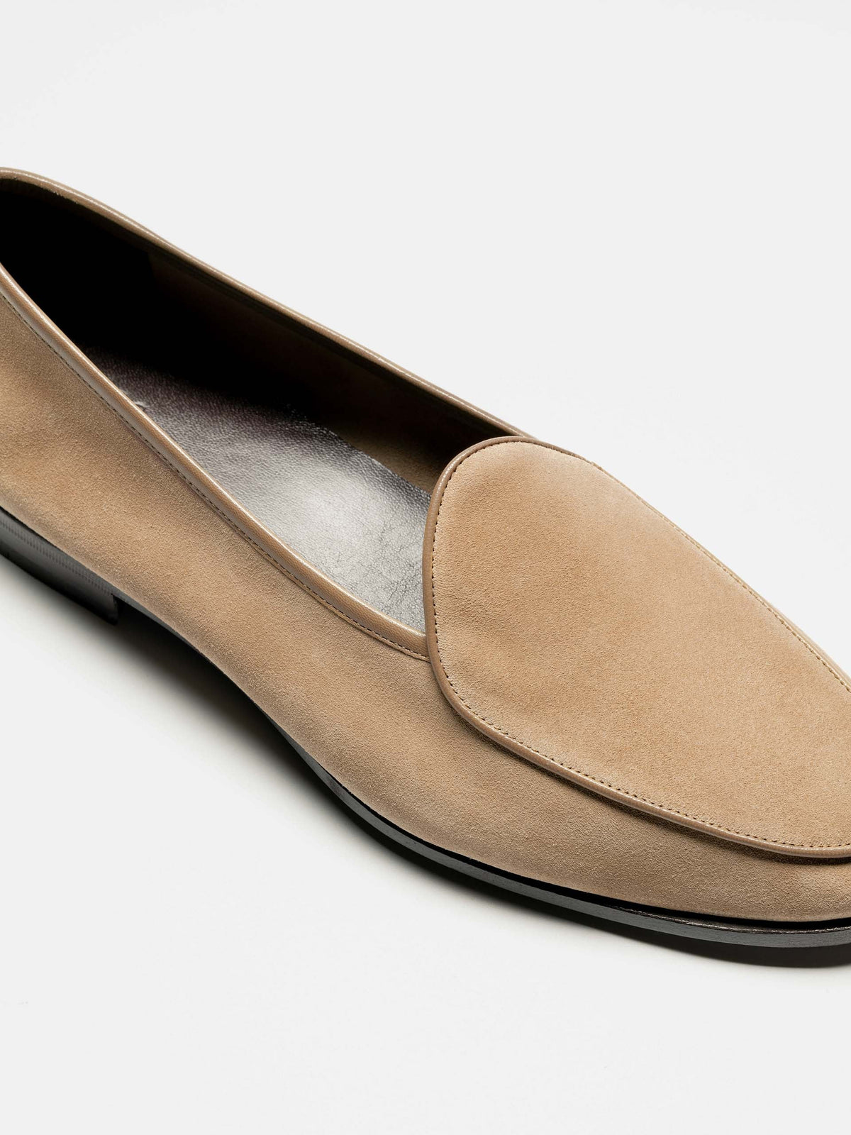Men's Beige Suede Belgian Loafers – Unlined