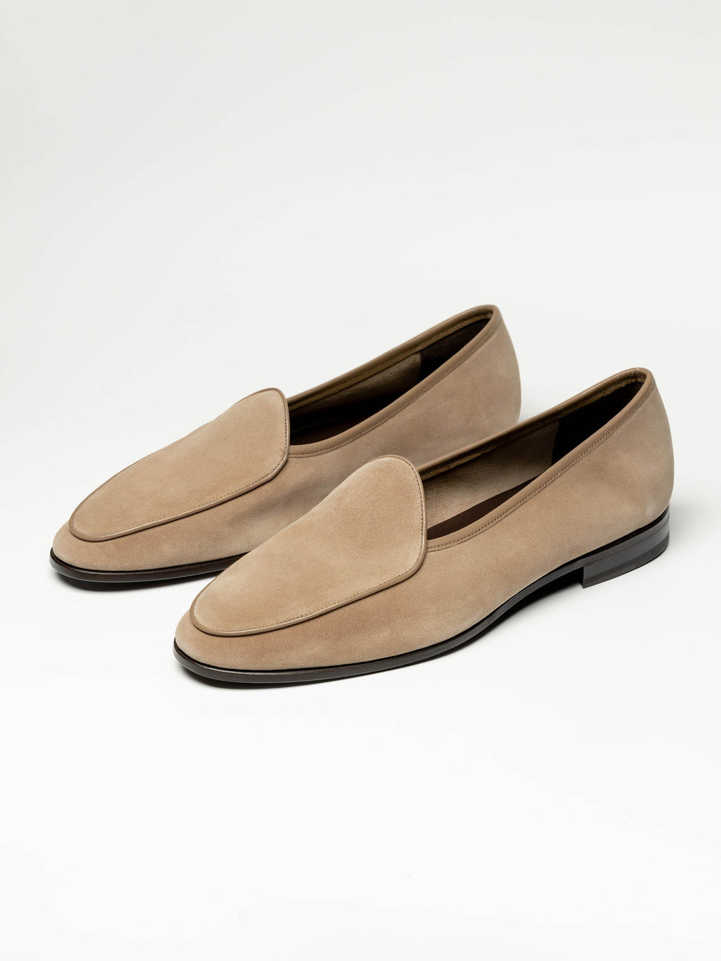 Men's Beige Suede Belgian Loafers – Unlined