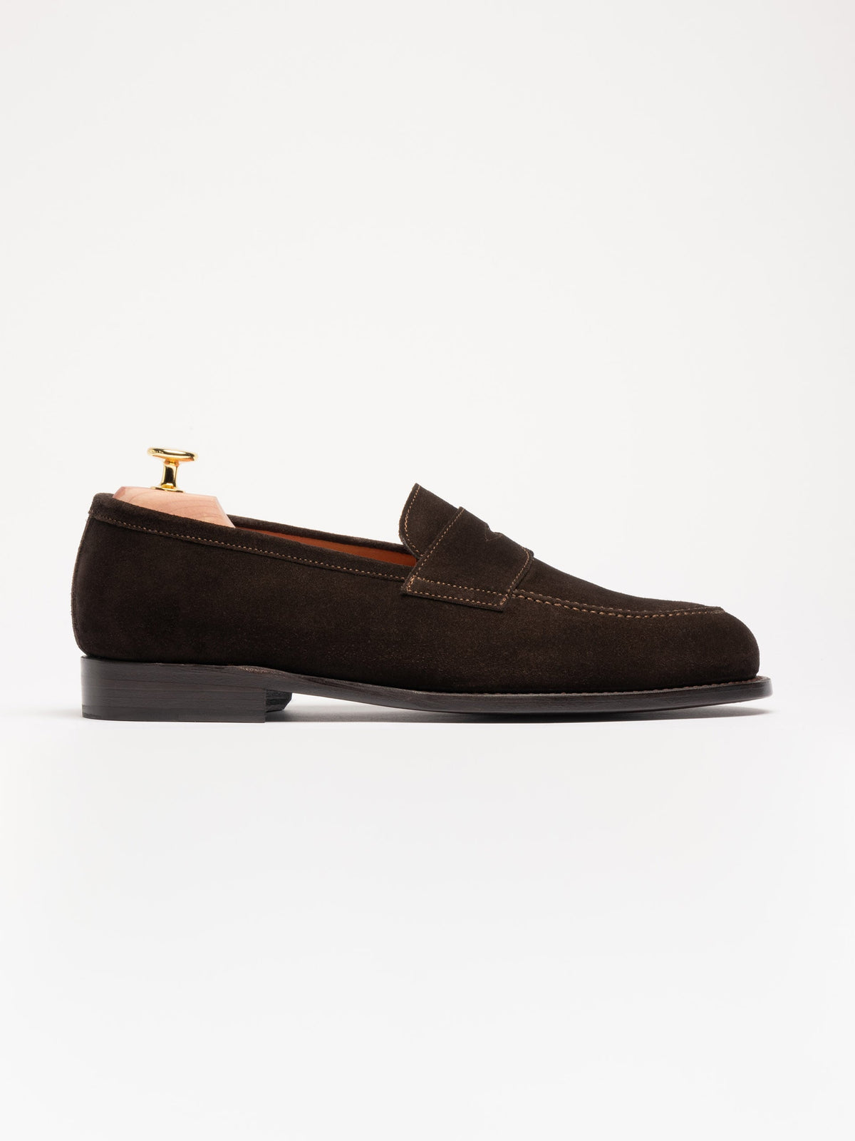 Men's Brown Suede Penny Loafers