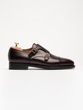 Men's Burgundy Leather Monk Strap Shoes – Double