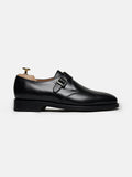 Men's Black Leather Monk Strap Shoes – Single