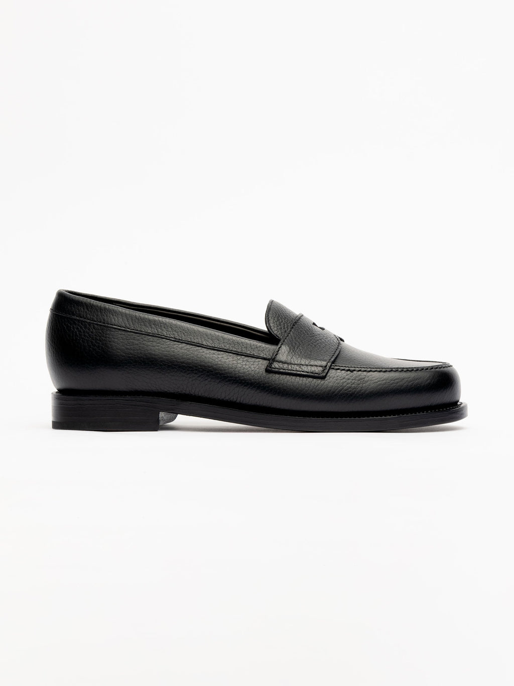 Men's Black Grained Leather Loafers – Ivy