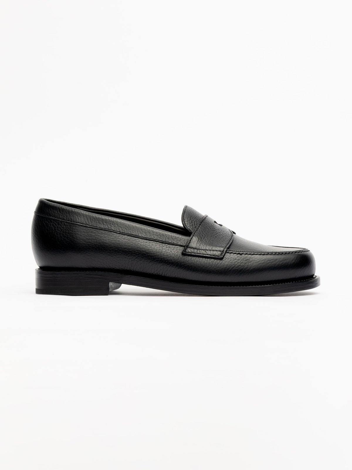Men's Black Grained Leather Loafers – Ivy