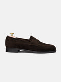 Men's Brown Suede Penny Loafers – Unlined