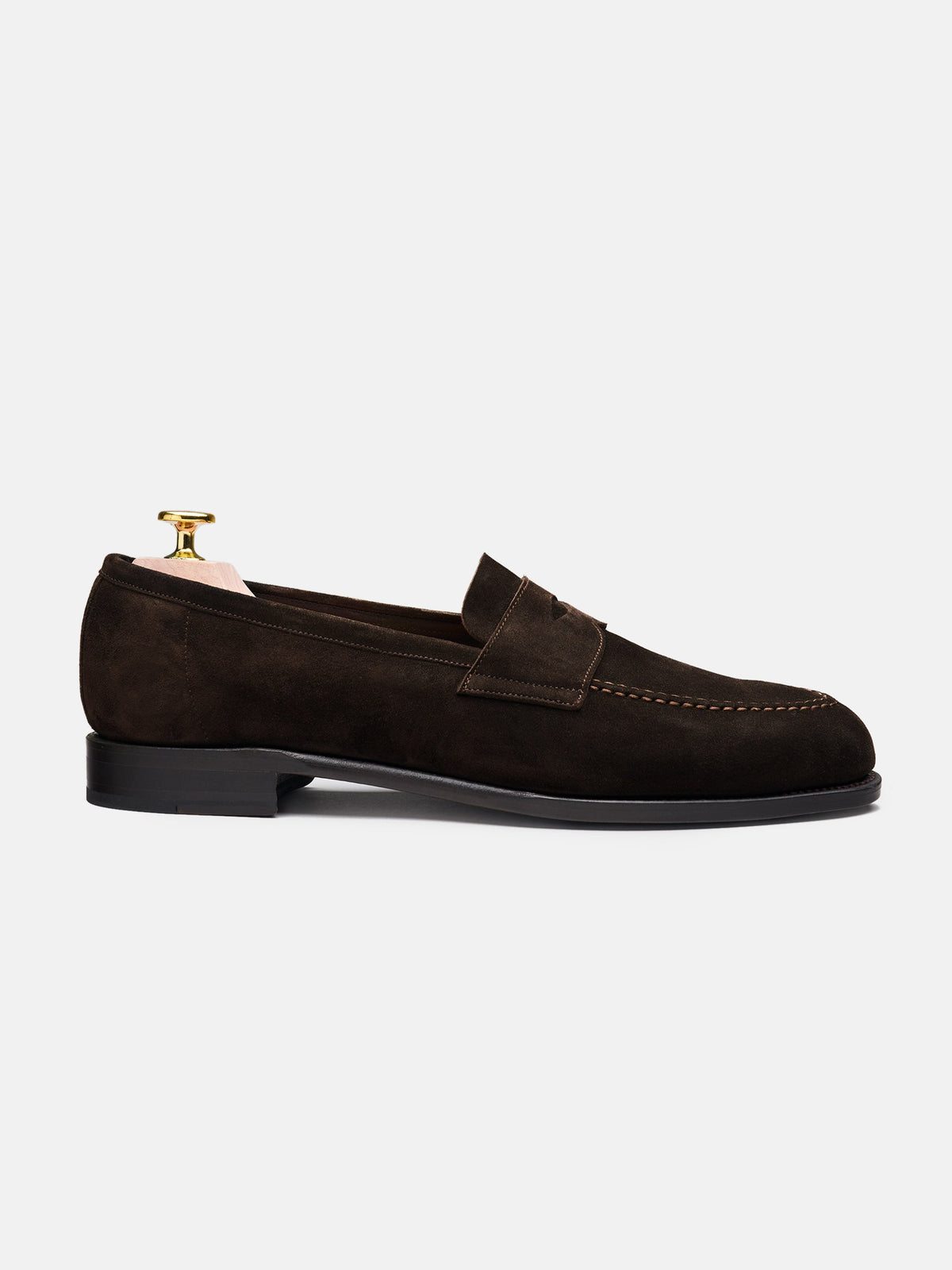Men's Brown Suede Penny Loafers – Unlined