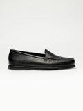 Men's Black Grained Leather Loafers – Venetian