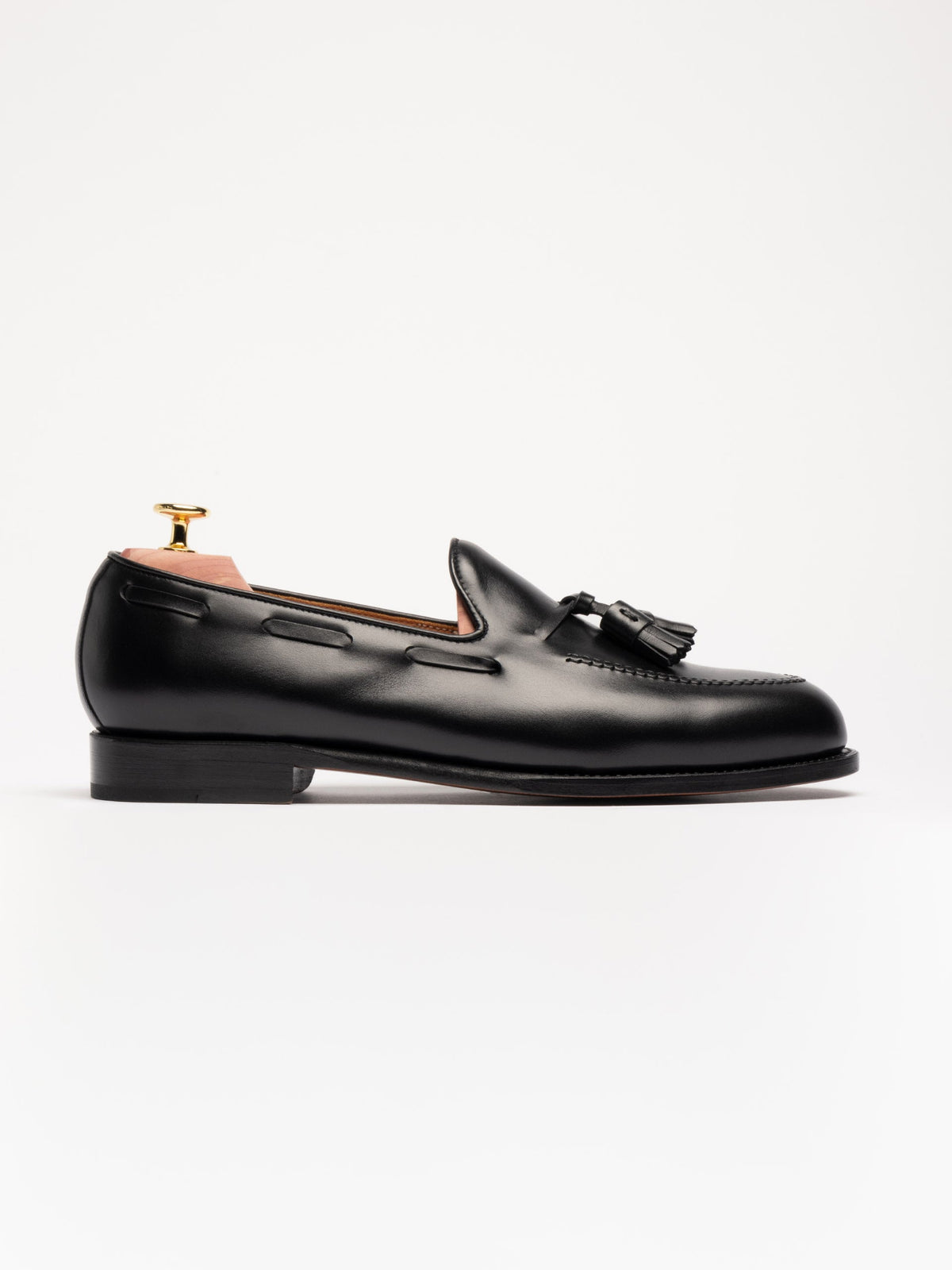 Men's Black Leather Tassel Loafers