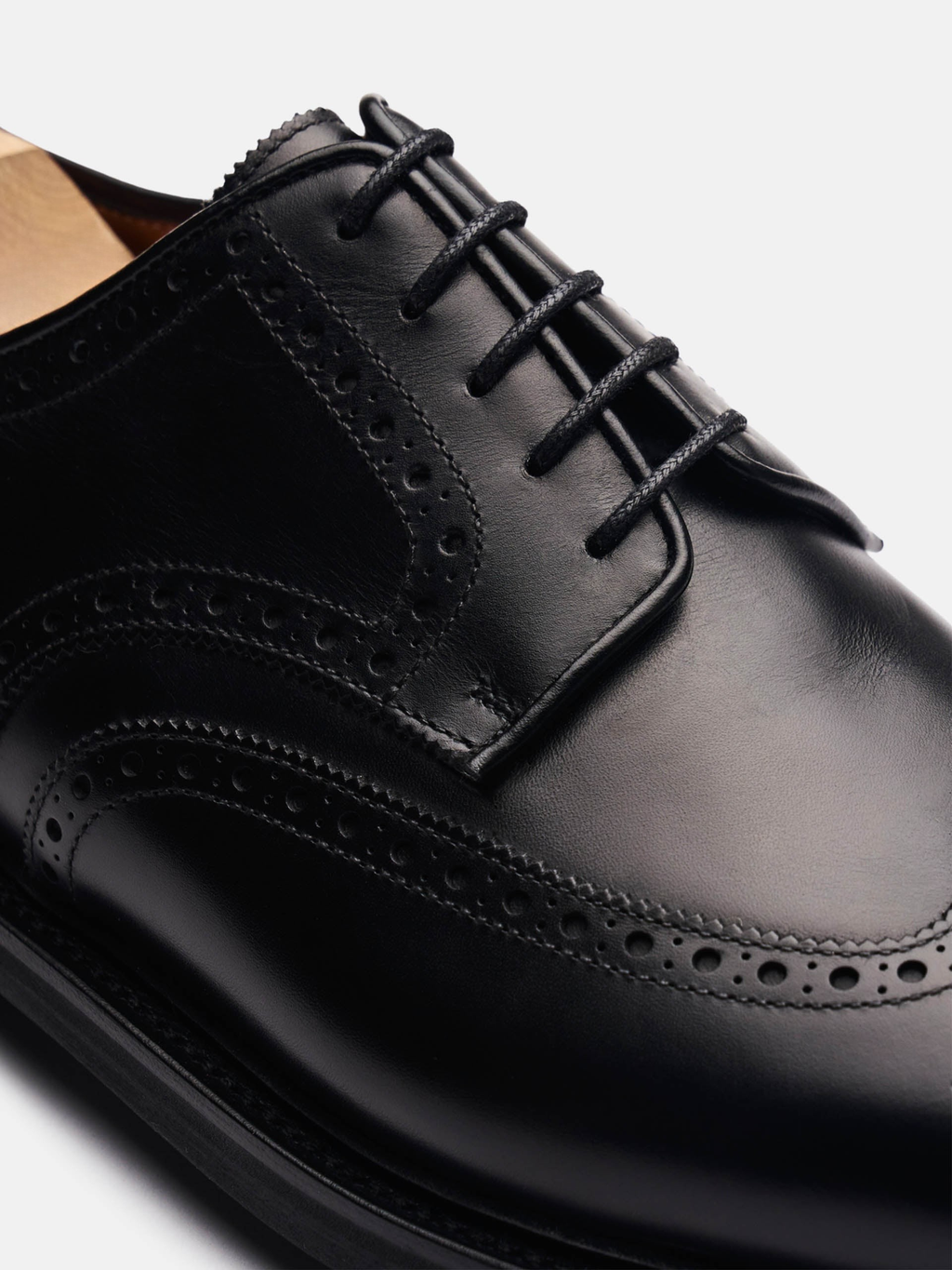 Men's Black Leather Derby Shoes