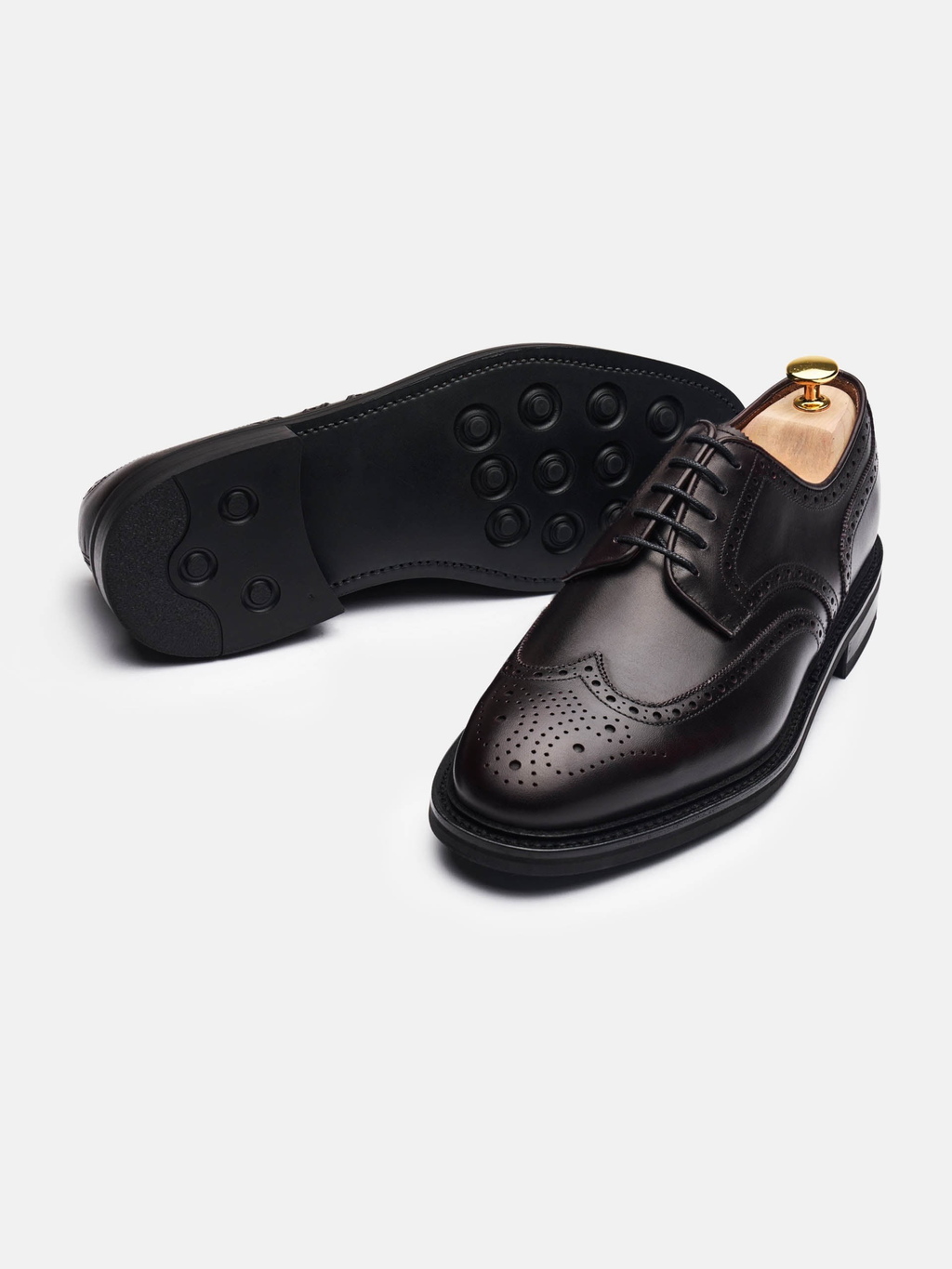 Men's Burgundy Leather Derby Shoes