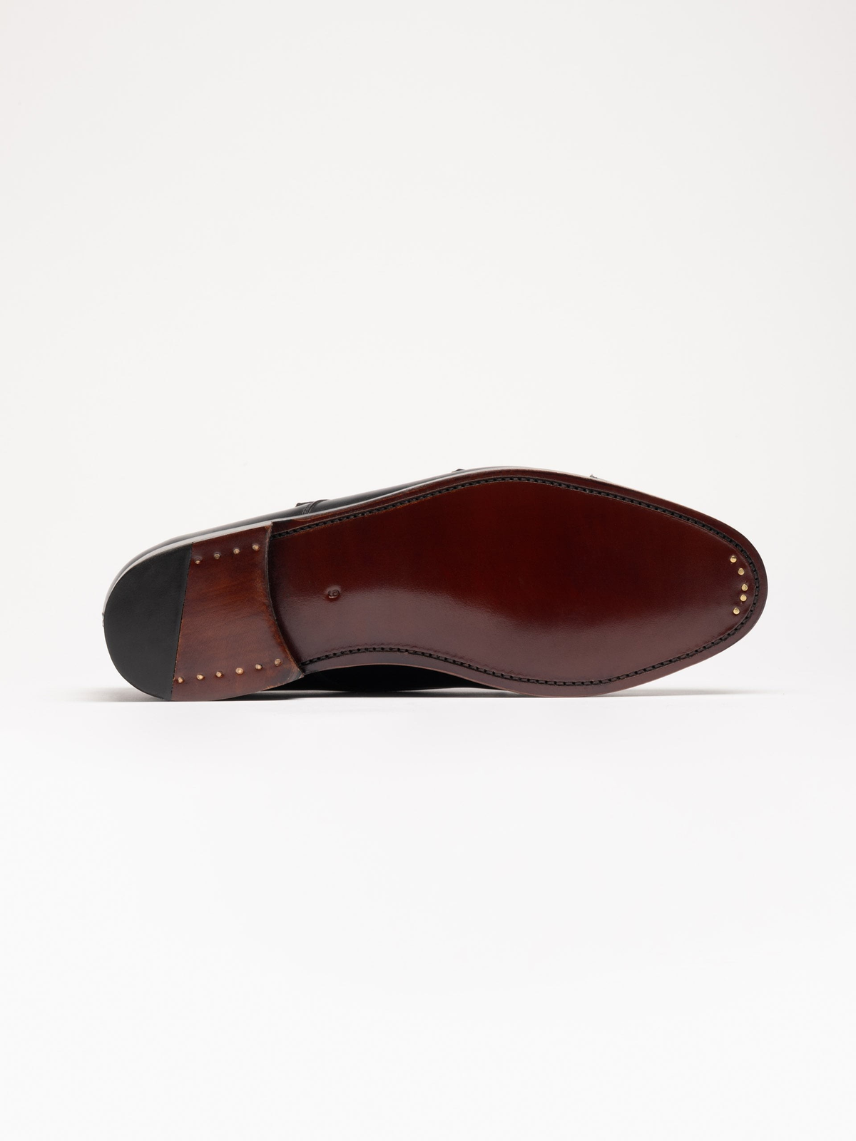 Men's Burgundy Leather Monk Strap Shoes – Double