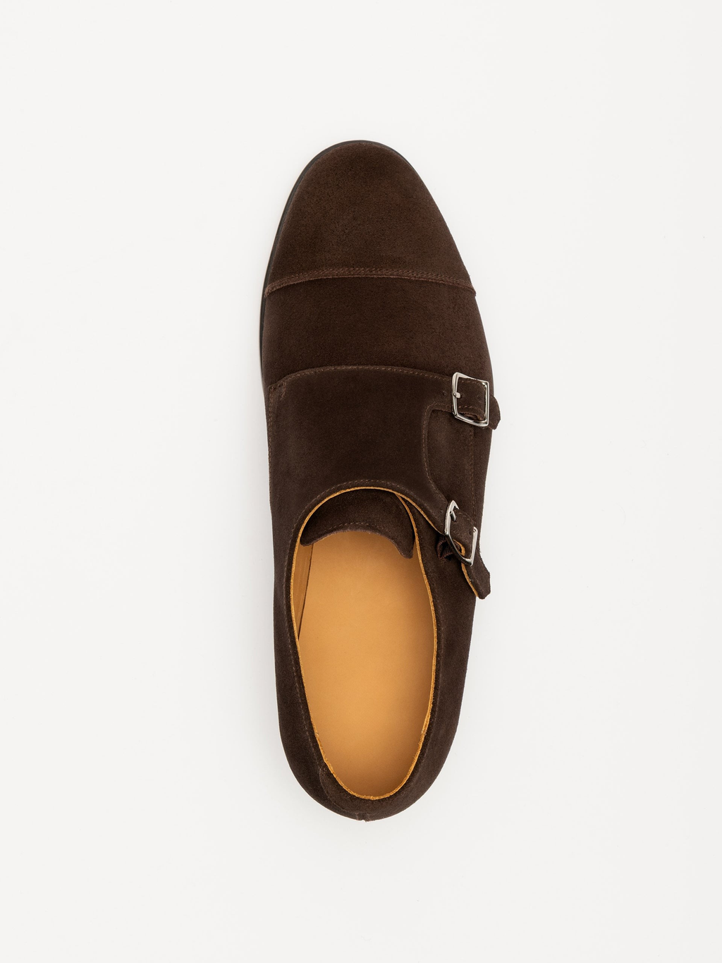 Men's Brown Suede Monk Strap Shoes – Double