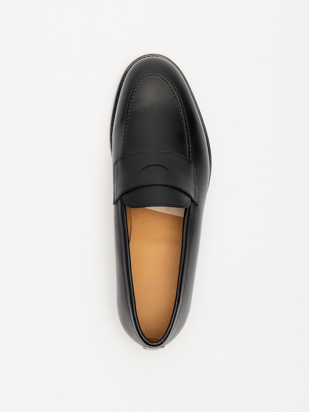 Men's Black Leather Penny Loafers