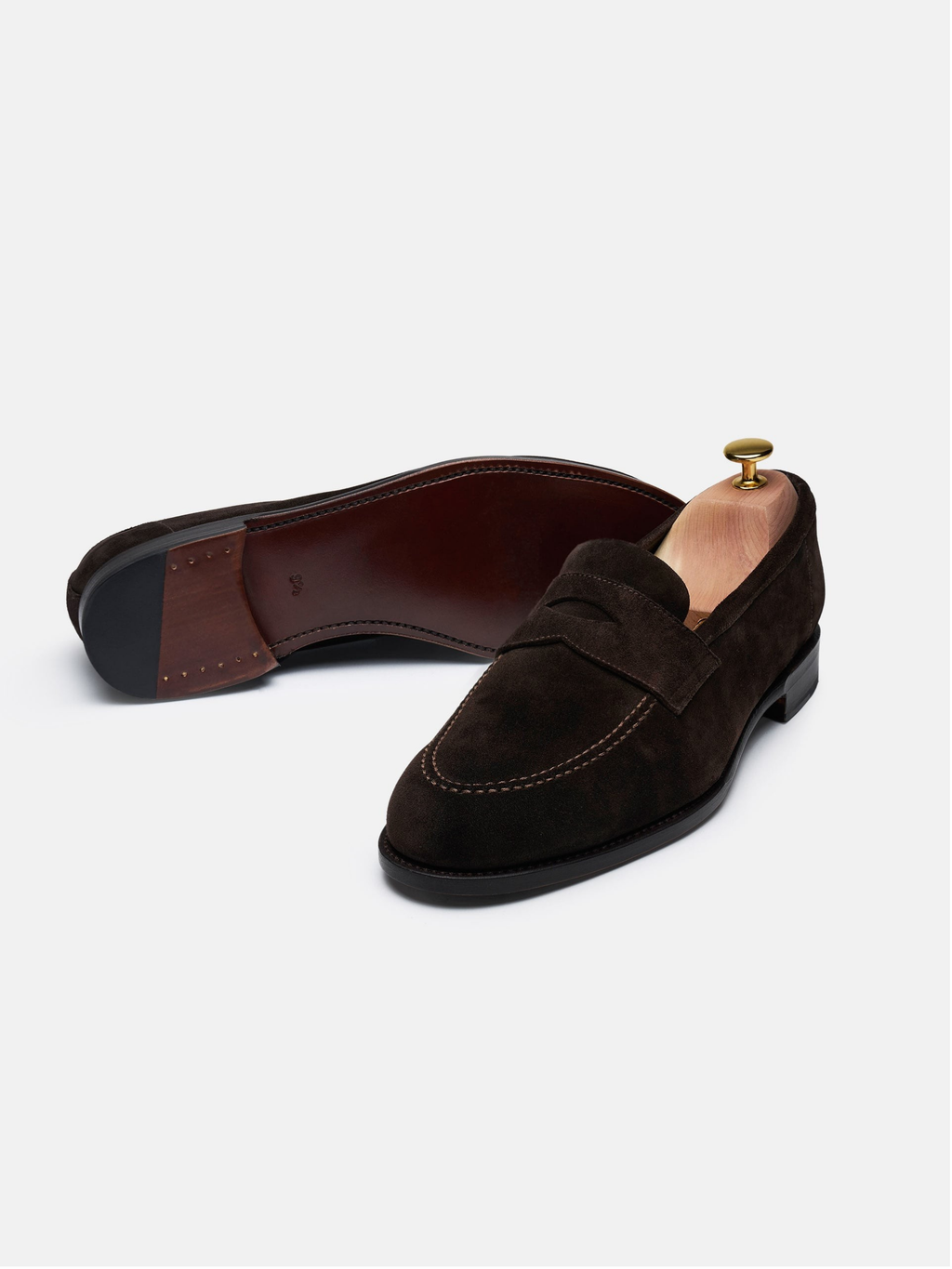 Men's Brown Suede Penny Loafers – Unlined