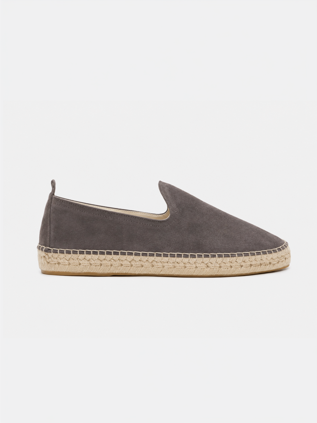 Men's Light Grey Suede Espadrilles