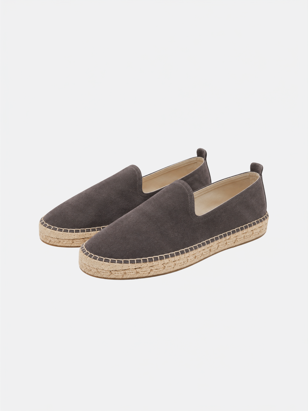 Men's Light Grey Suede Espadrilles