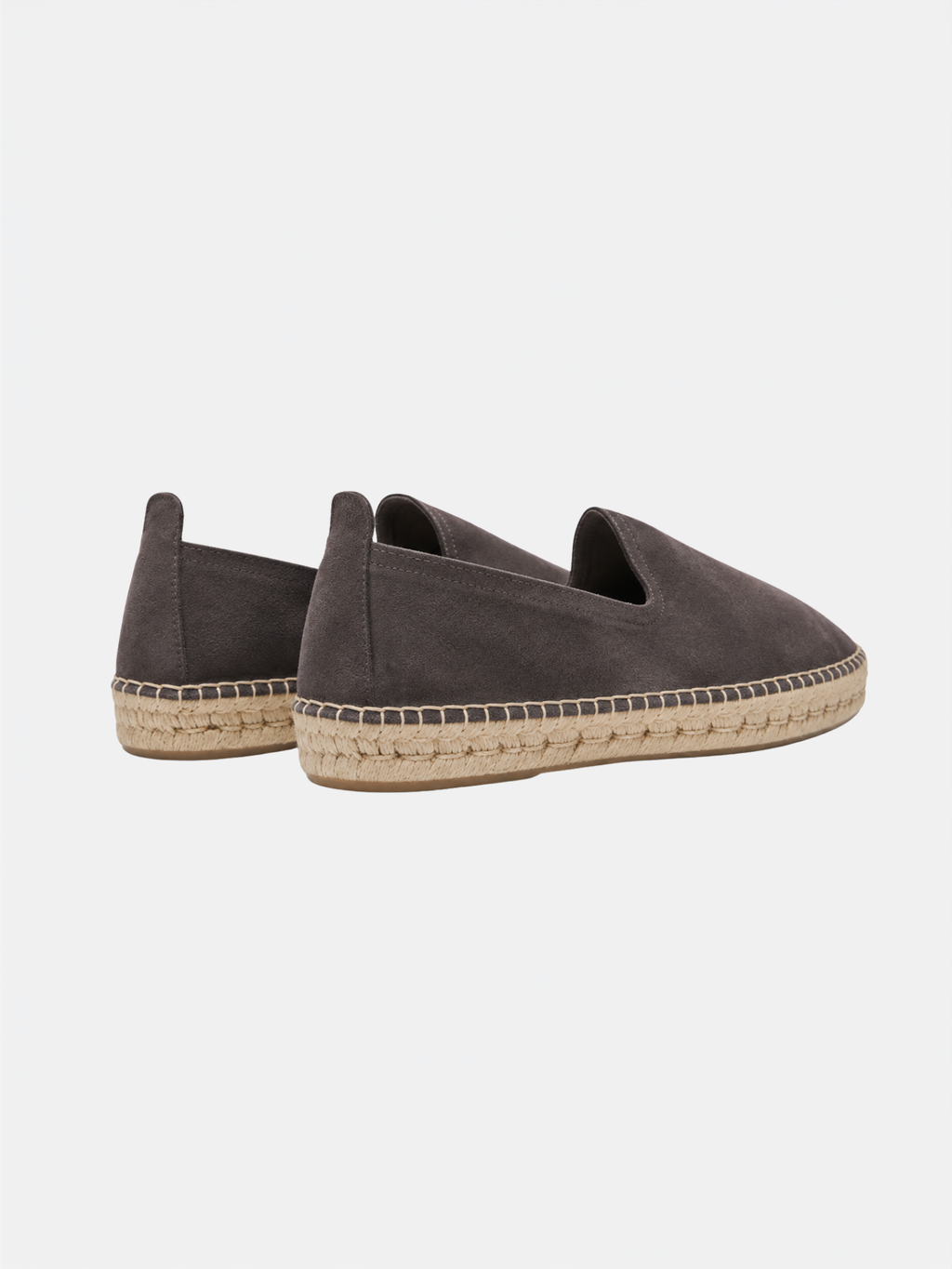 Men's Light Grey Suede Espadrilles