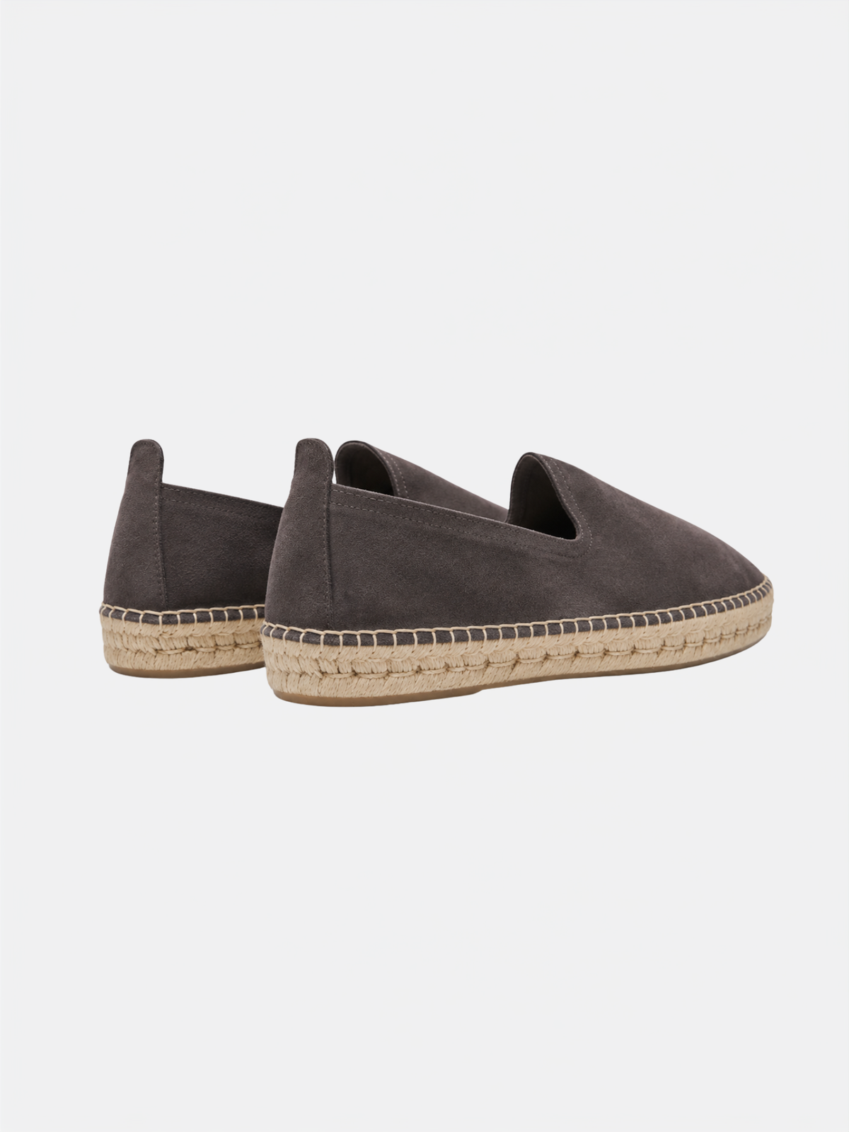 Men's Light Grey Suede Espadrilles