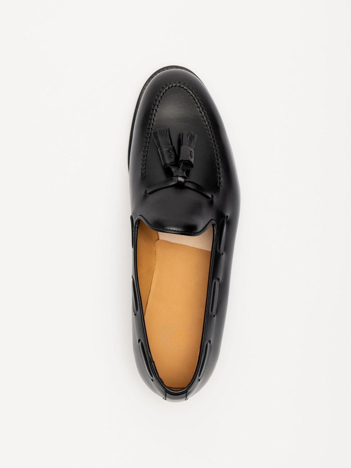 Men's Black Leather Tassel Loafers