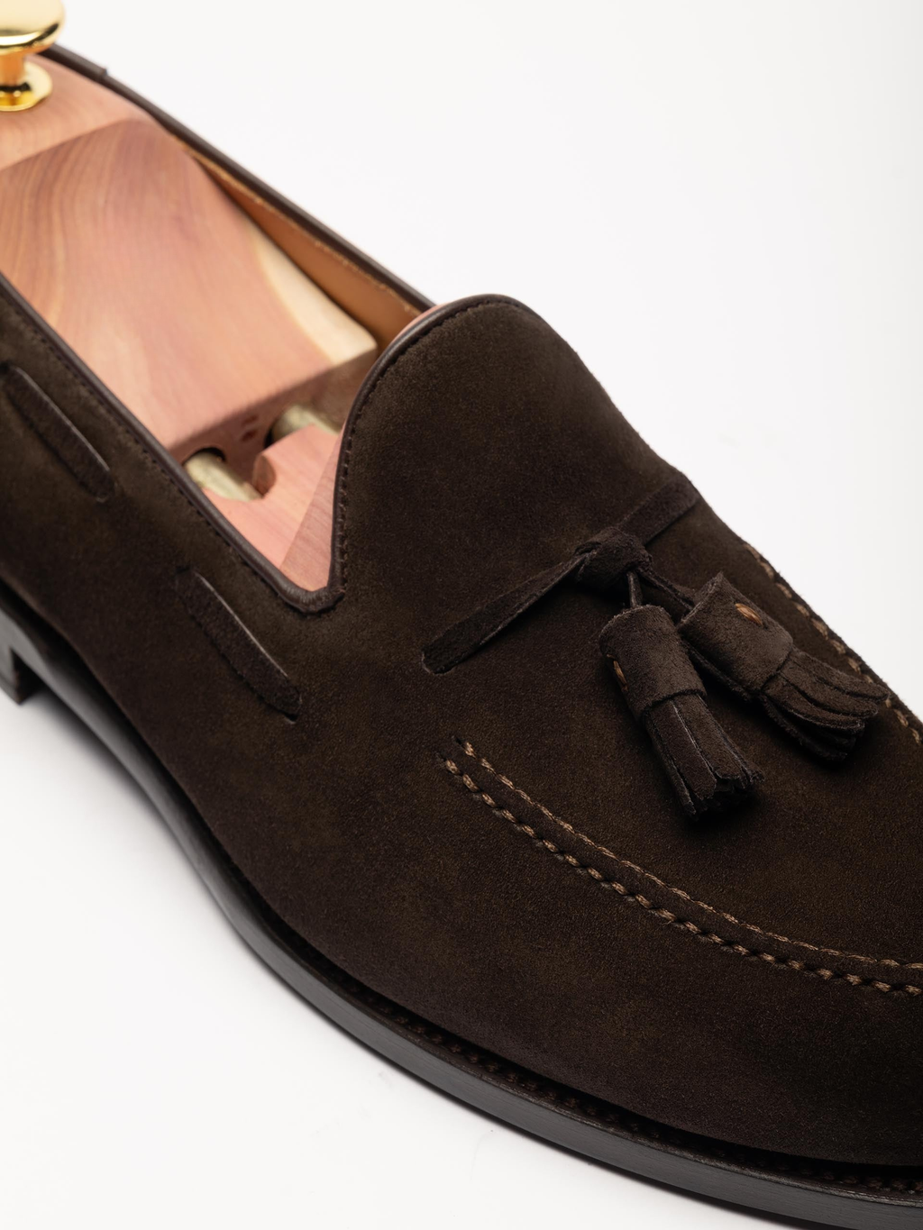 Men's Brown Suede Tassel Loafers