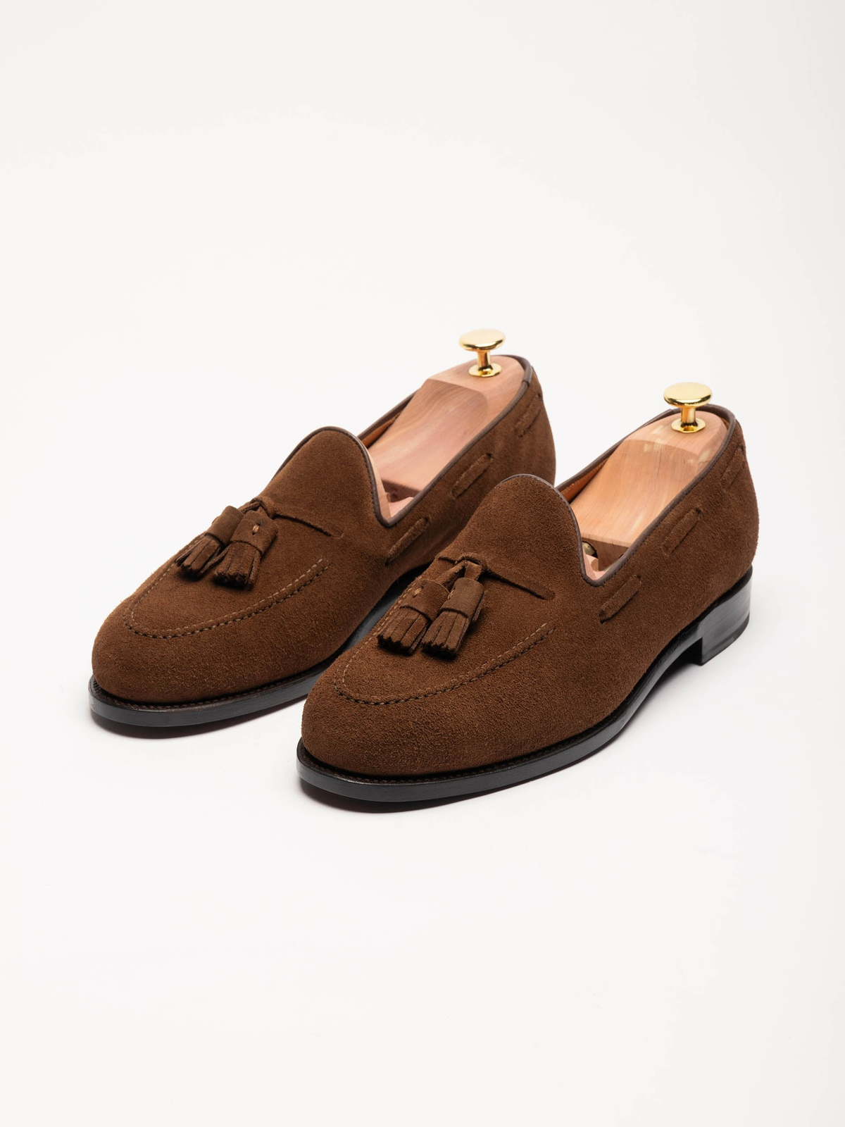 Men's Medium Brown Suede Tassel Loafers