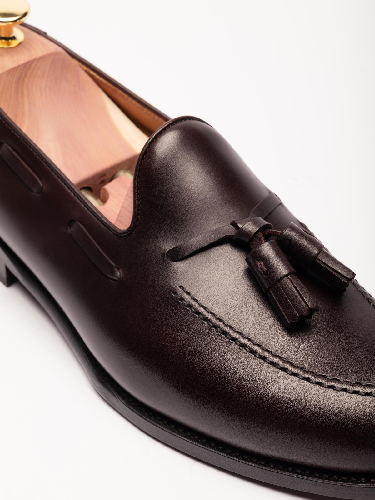 Men's Burgundy Leather Tassel Loafers