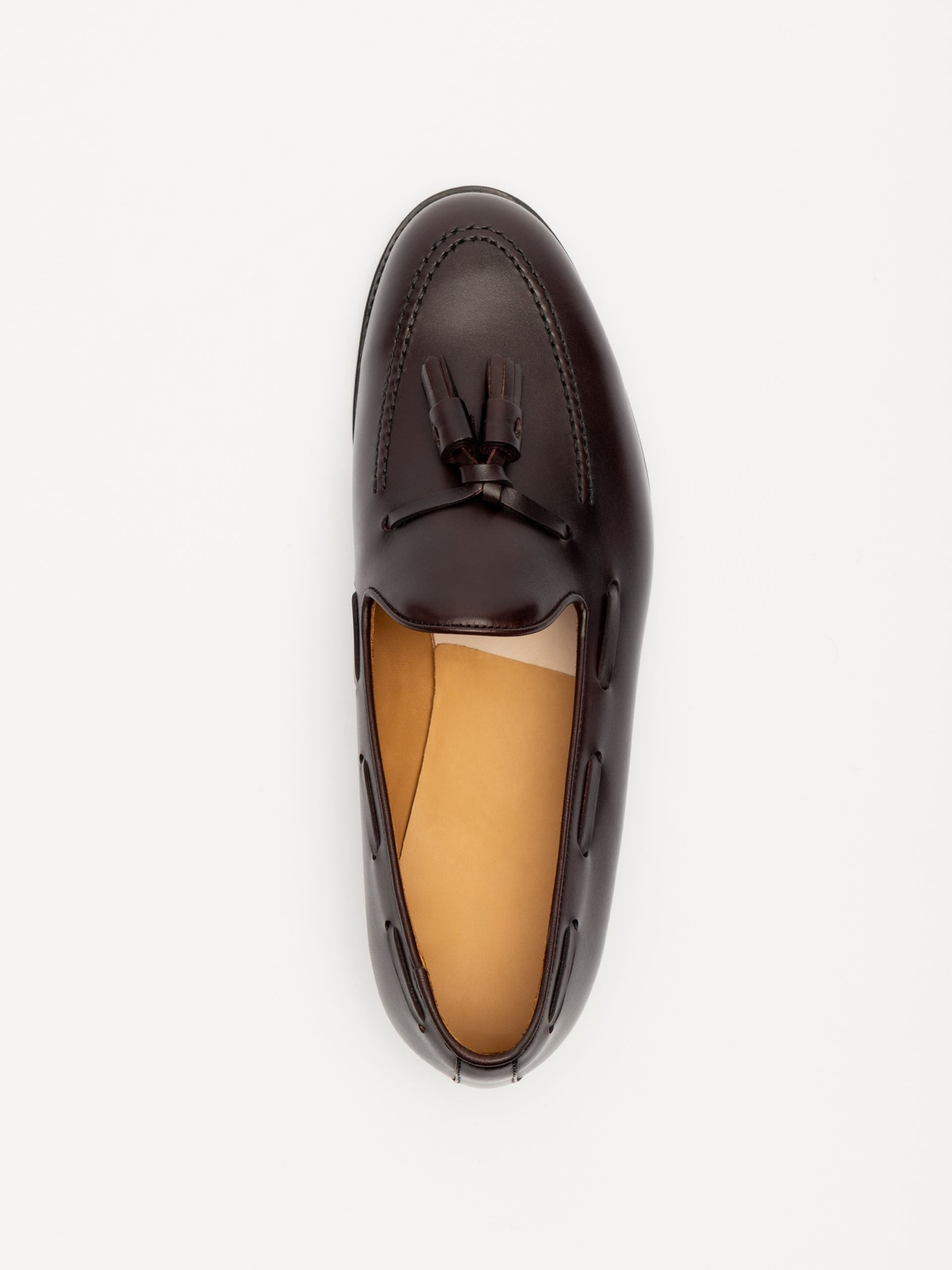 Men's Burgundy Leather Tassel Loafers