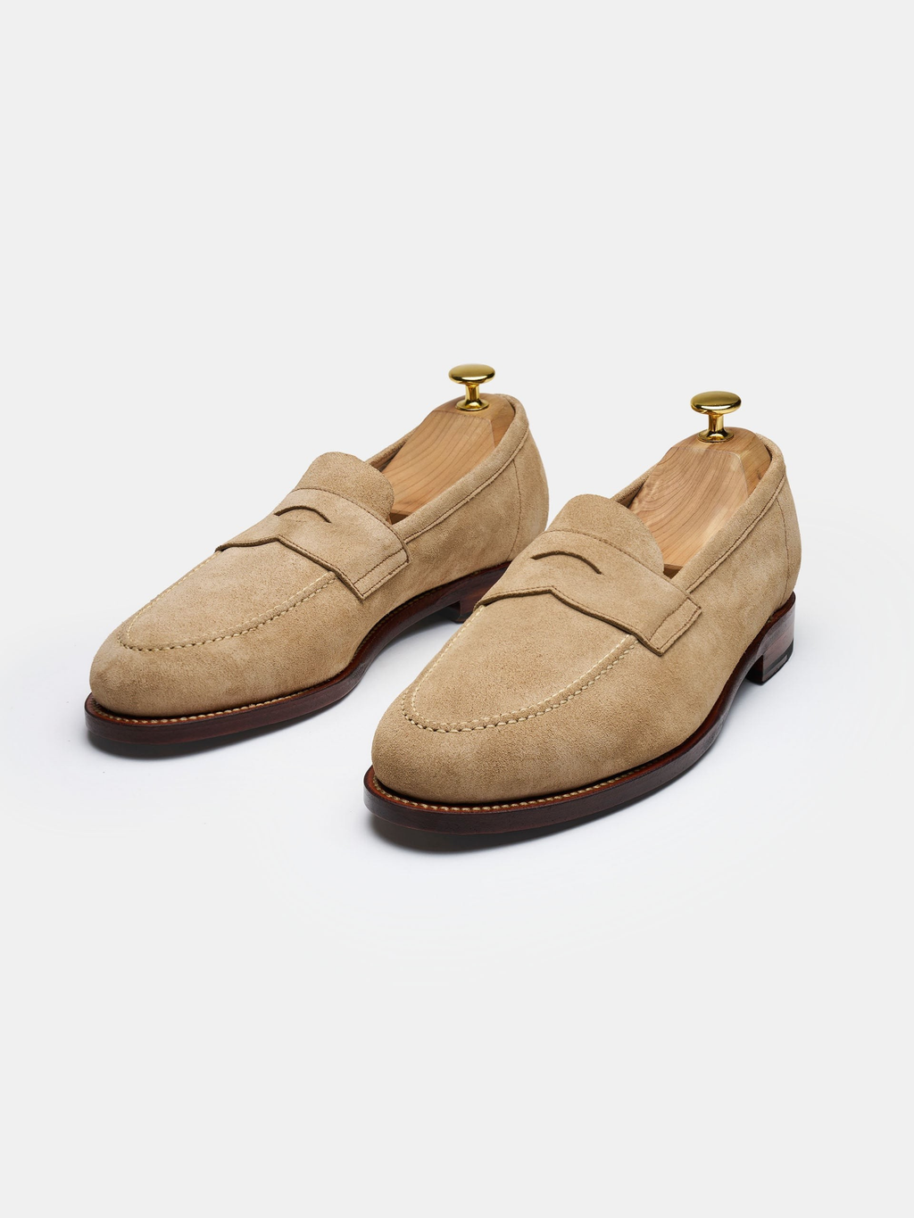 Men's Sand Suede Penny Loafers – Unlined