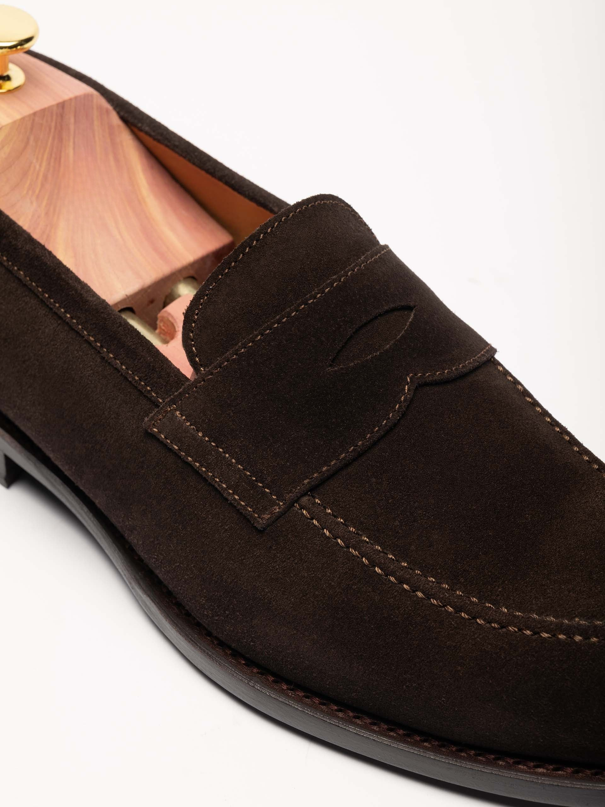 Men's Brown Suede Penny Loafers