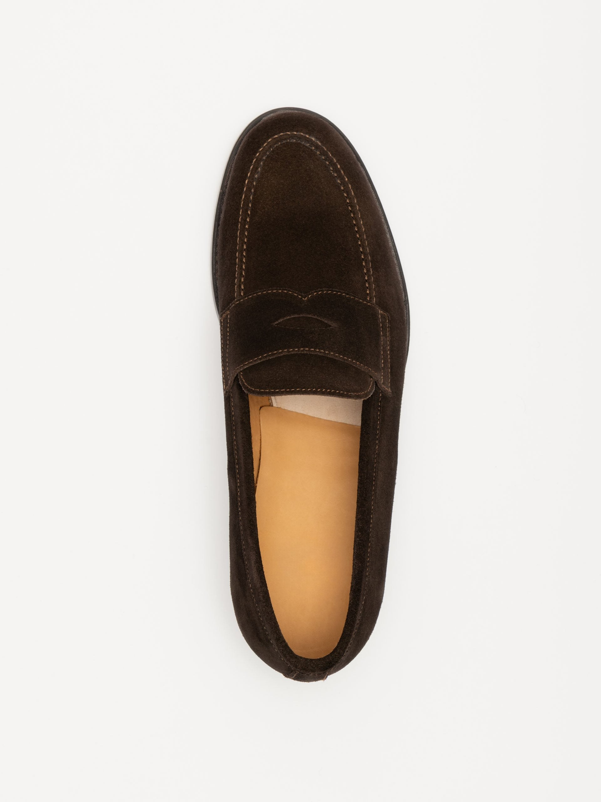 Men's Brown Suede Penny Loafers
