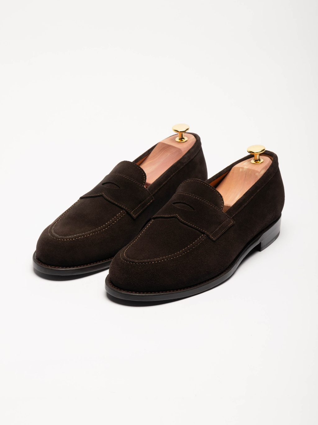 Men's Brown Suede Penny Loafers