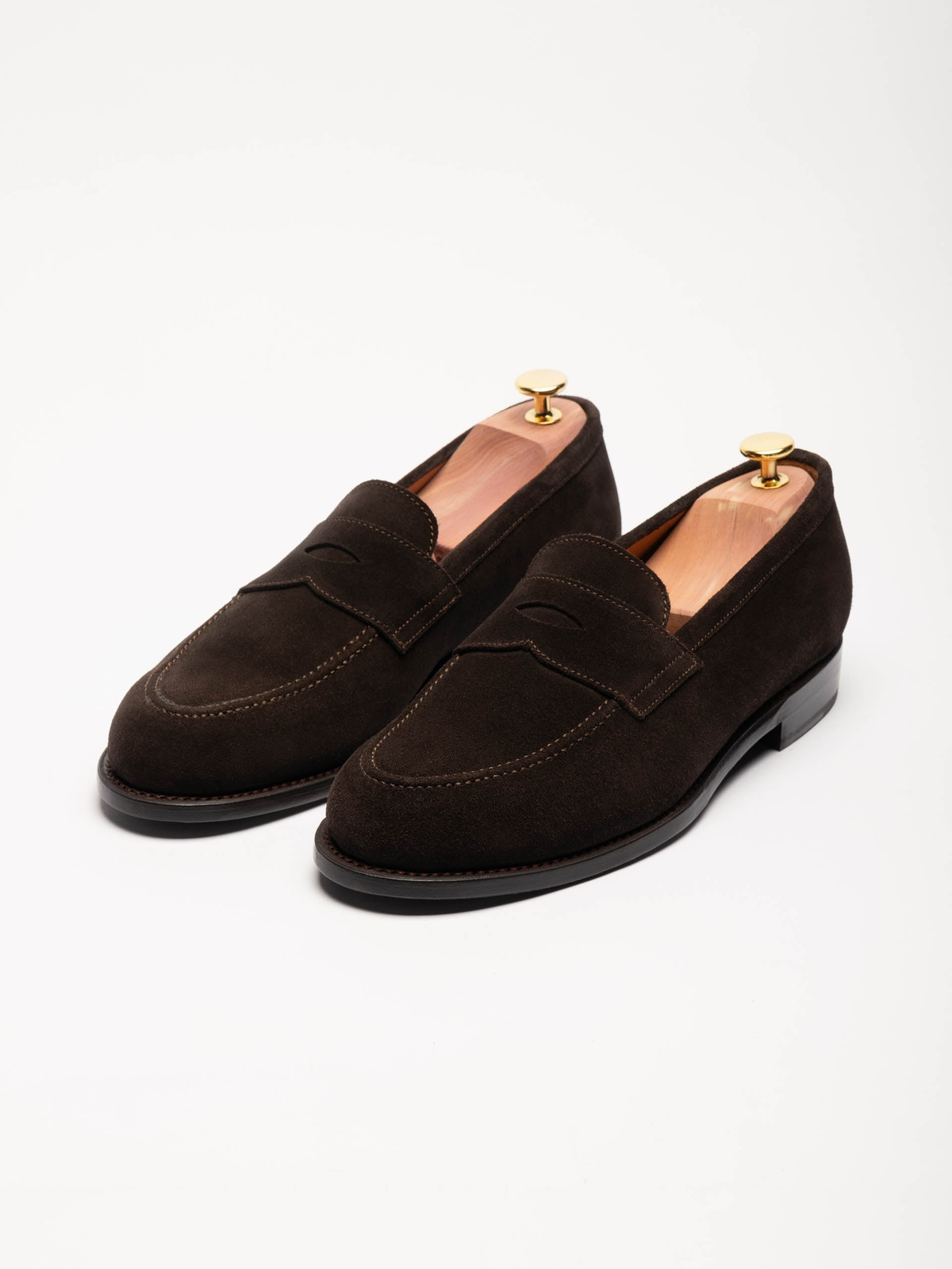 Men's Brown Suede Penny Loafers